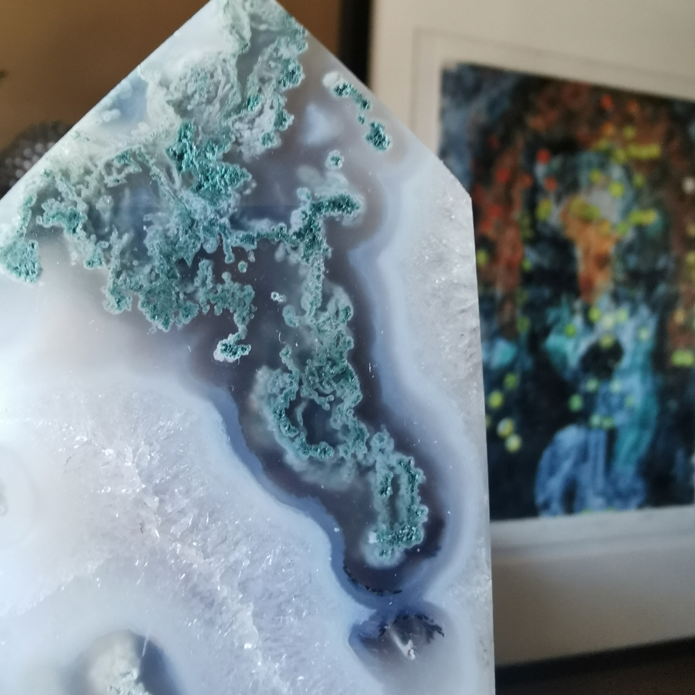 *STUNNING* High Quality MOSS AGATE Tower! Truly Gorgeous, See Video!